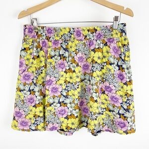 Anthropologie Leifnotes Floral Flounced Petunia Pull-On Mini Skirt- Size 12